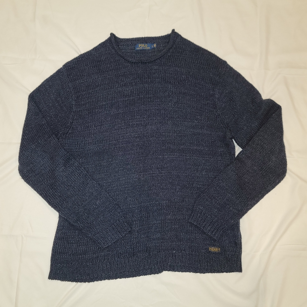 Ralph Lauren Polo Roll Neck Sweater Navy Blue Large